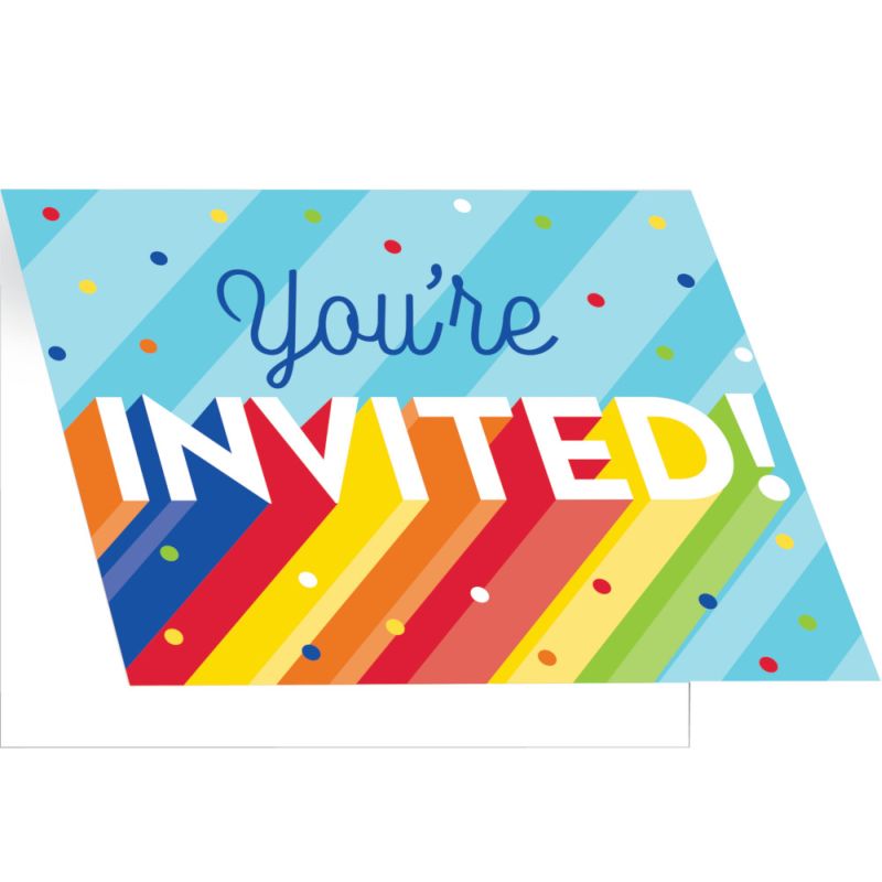 Rainbow Grad Foldover Invitations: Party at Lewis Elegant Party ...