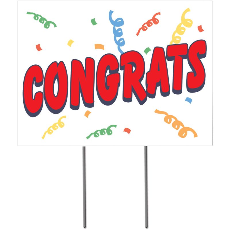 Plastic Congrats Yard Sign: Party at Lewis Elegant Party Supplies ...