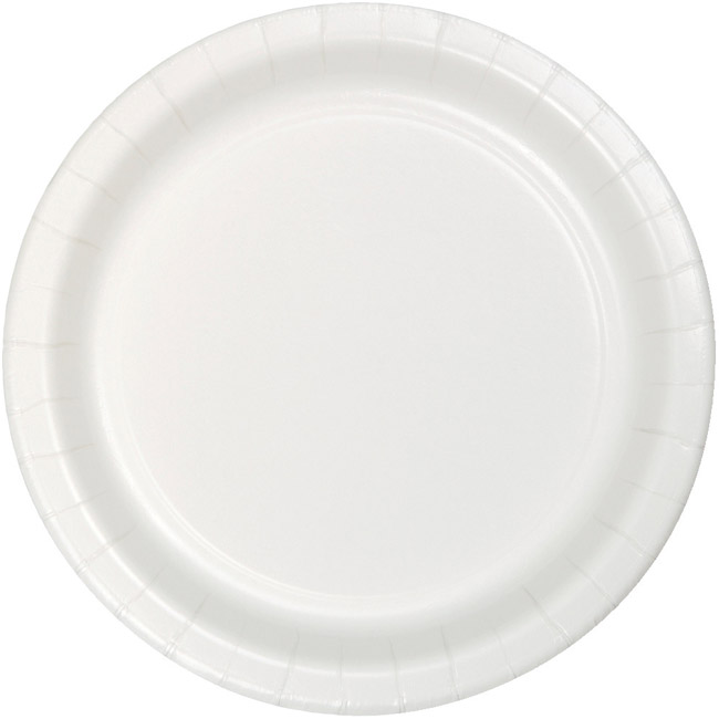 Apple 7 White Plates - 24 ct