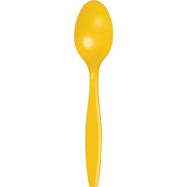 School Bus Yellow Heavy Duty Plastic Spoons: Party at Lewis Elegant ...