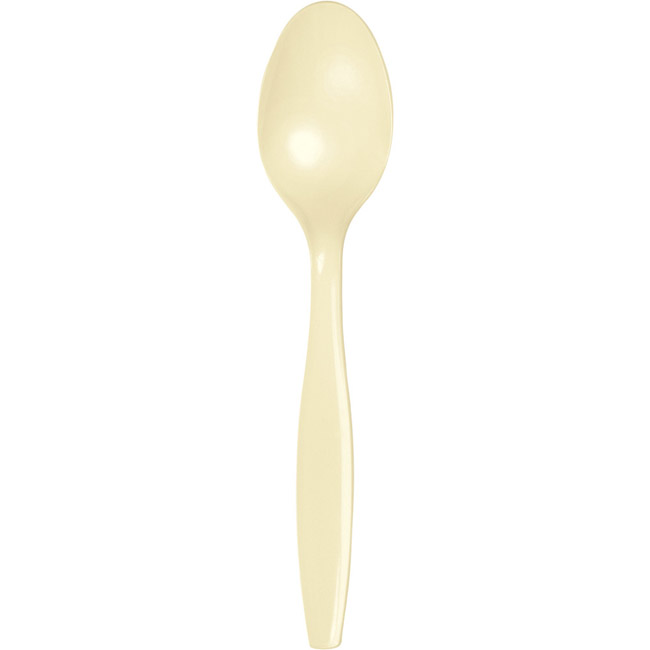 Ivory Heavy Duty Plastic Spoons: Party at Lewis Elegant Party Supplies ...