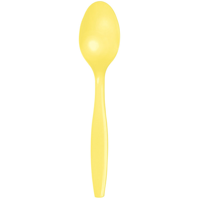 Yellow Heavy Duty Plastic Spoons: Party At Lewis Elegant Party Supplies 