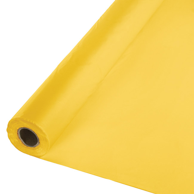 School Bus Yellow Plastic Tablecloth 100-foot Roll: Party at Lewis ...