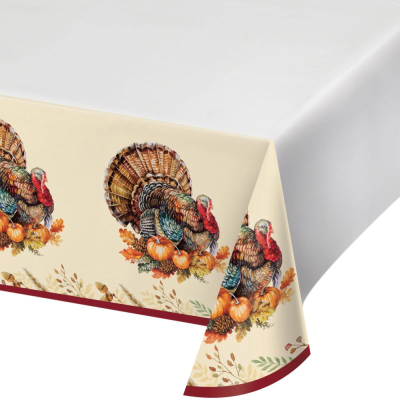 Autumn Turkey Paper Tablecloth: Party at Lewis Elegant Party Supplies ...