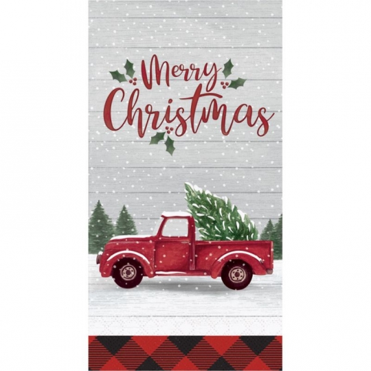 Merry Red Truck Paper Guest Towels