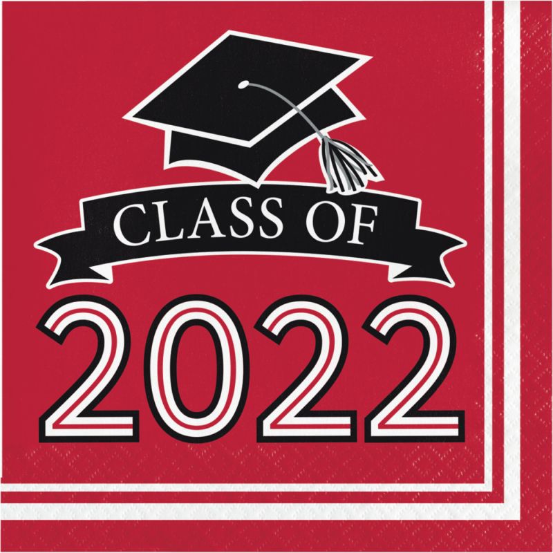 Graduation School Spirit Class of 2022 Lunch Napkins Red: Party at ...