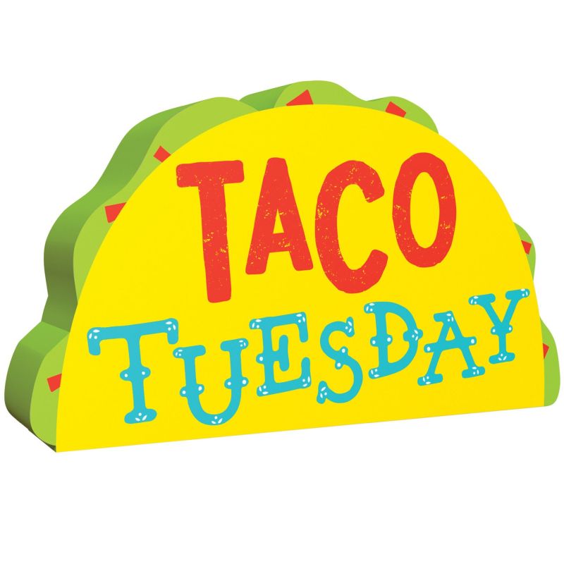 Taco Tuesday Mini Fiberboard Standing Sign: Party at Lewis Elegant