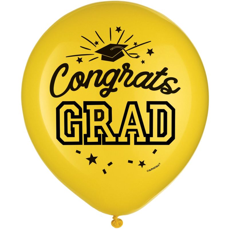 Graduation Yellow 12-inch Latex Balloons: Party at Lewis Elegant Party ...