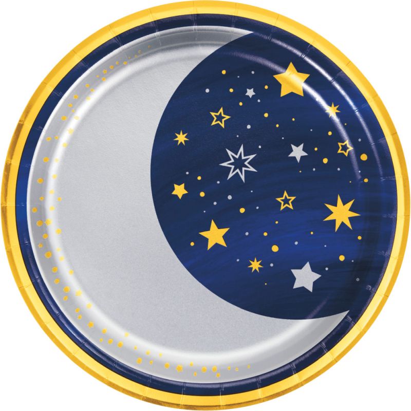 Starry Night Moon 9-inch Foil Plates: Party at Lewis Elegant Party ...