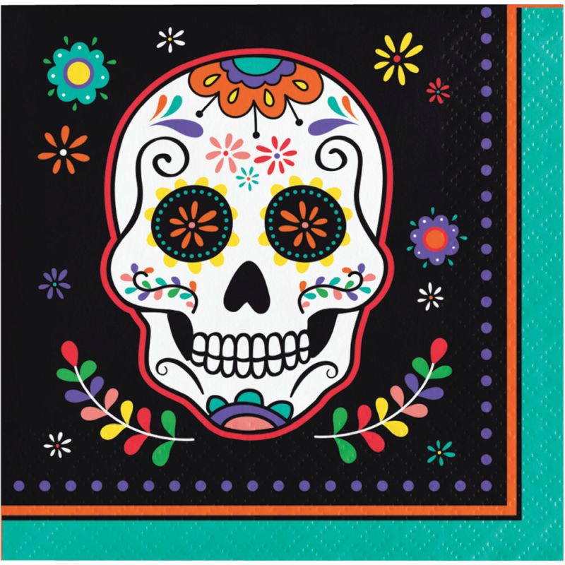 DIA de Muertos Beverage Napkins: Party at Lewis Elegant Party Supplies ...