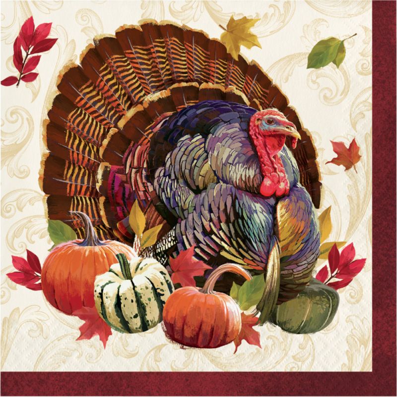 Thanksgiving Turkey Lunch Napkins: Party at Lewis Elegant Party ...