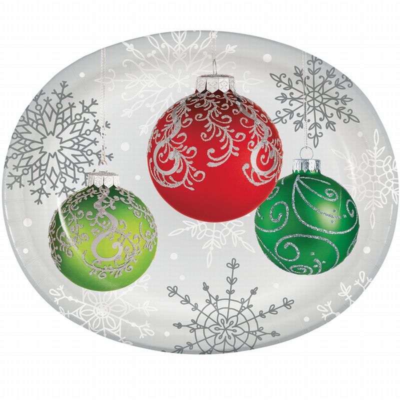 Jingle Bells Deep Dish 9 Inch Paper Plates 8 Pack Christmas Winter  Decoration