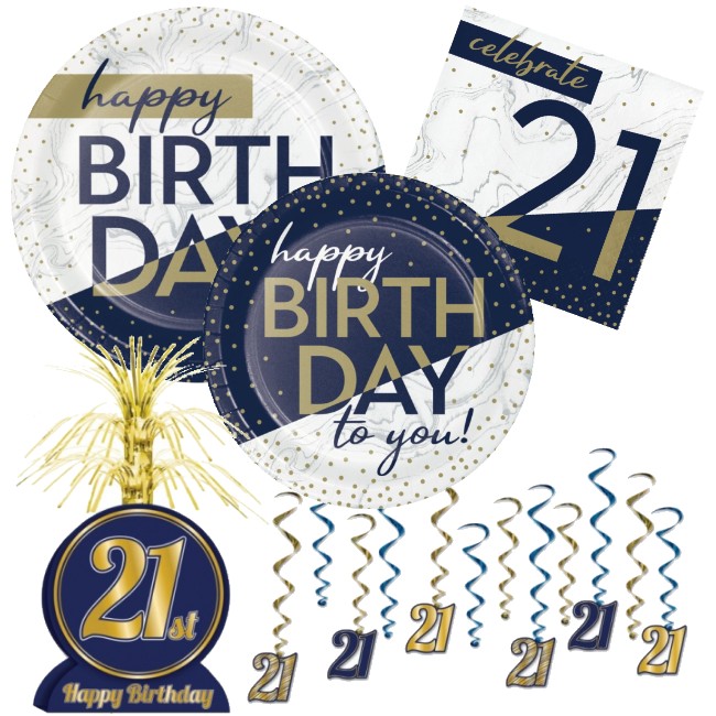 Navy and Gold Milestone 21st Birthday