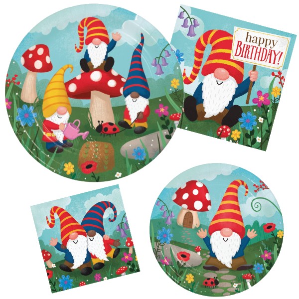 Party Gnomes Birthday: Party at Lewis Elegant Party Supplies, Plastic ...