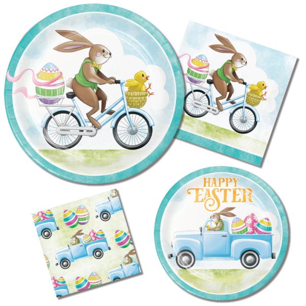 Easter Delivery Paper Plates and Napkins